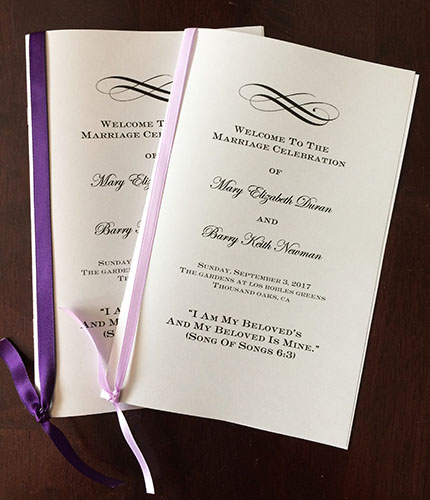 wedding program