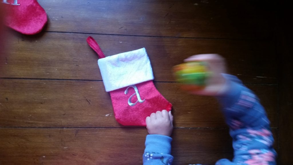 a stocking and a dreidel
