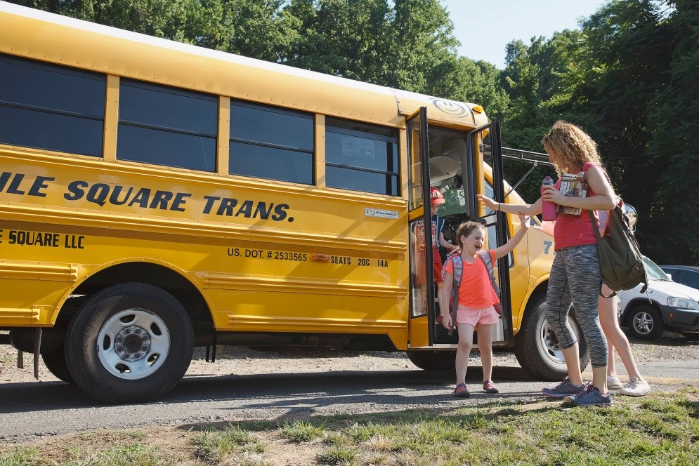 Summer camp bus stop