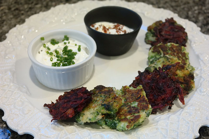 red and green latkes