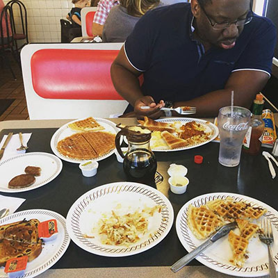 Femi at a Waffle House