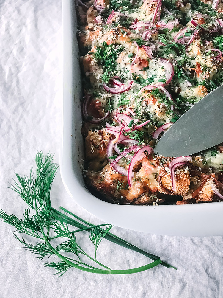 Strata with challah