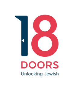 18Doors logo with a number 1 in blue and a number 8 in red and the word doors below the numbers.
