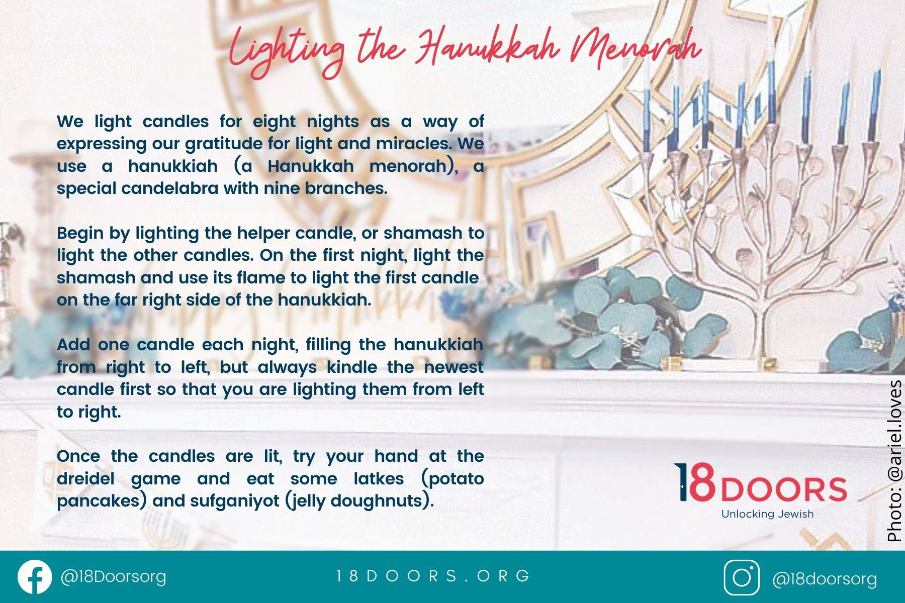 Menorah lighting blessings